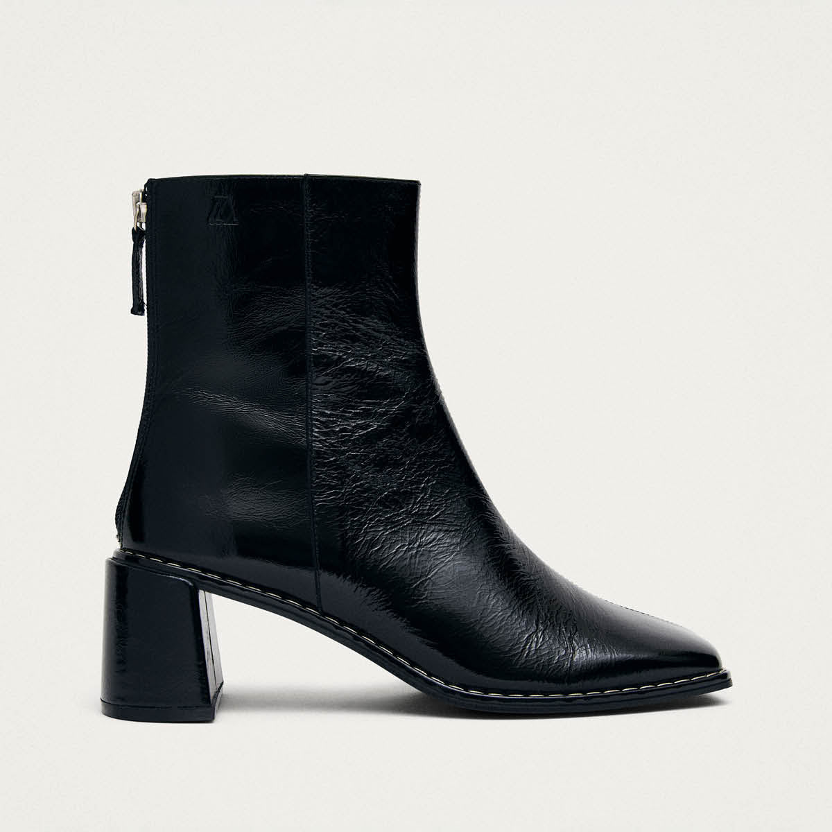 Botines de cuero negro Luc Patent