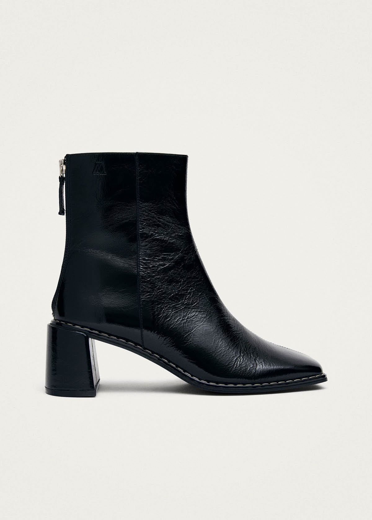 Botines de cuero negro Luc Patent