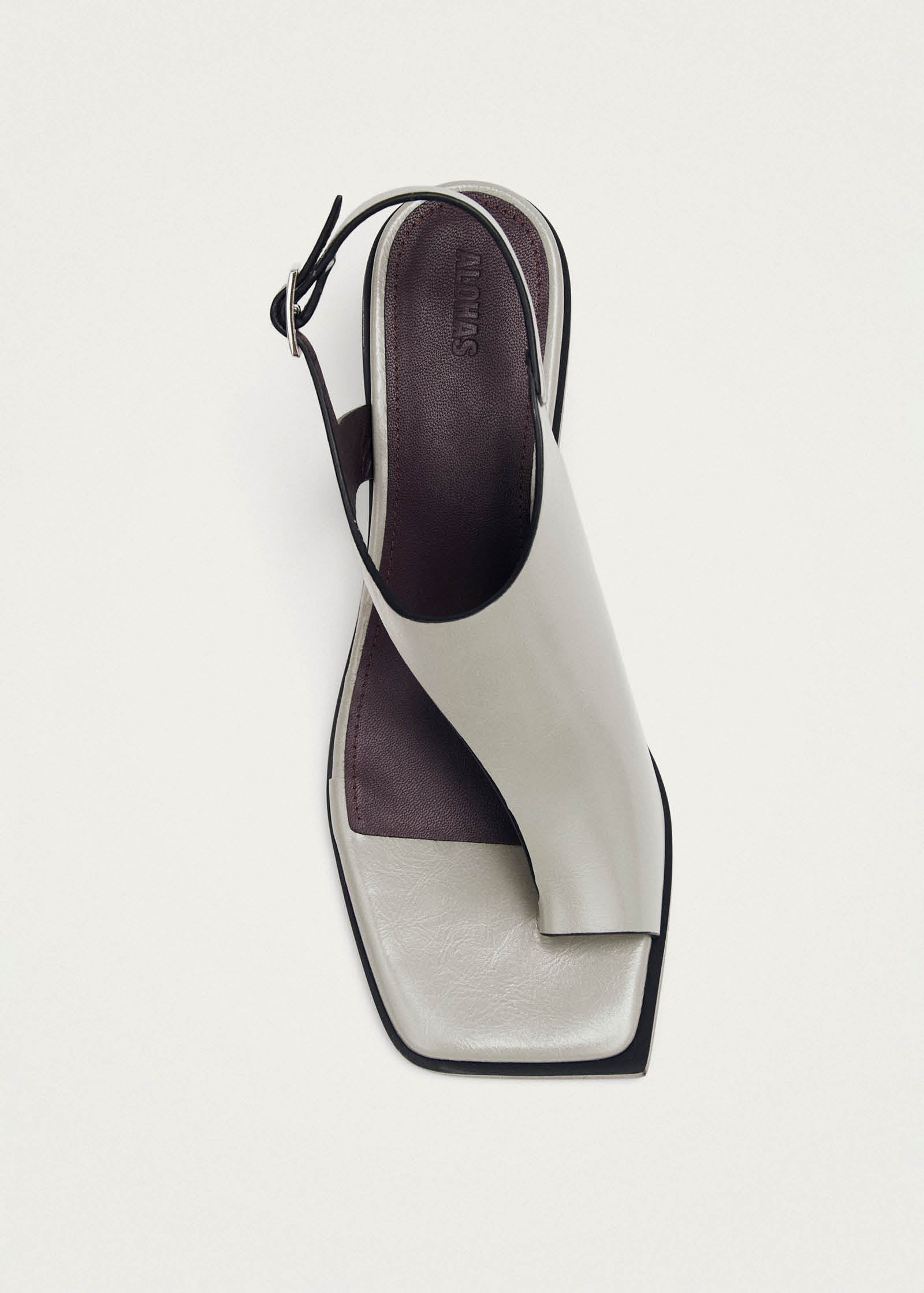 Mahina Rift Grey Leather Sandals