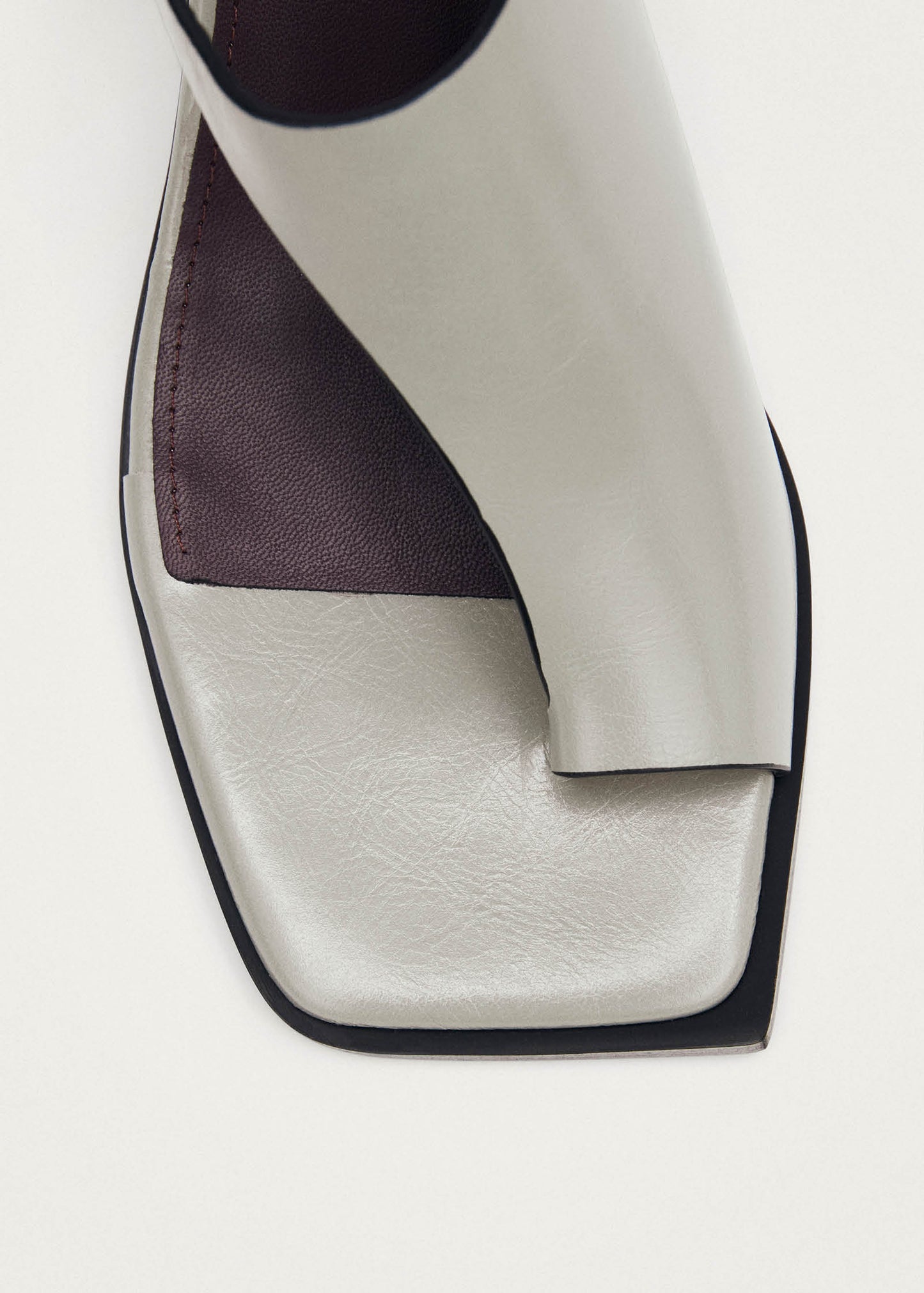 Mahina Rift Grey Leather Sandals