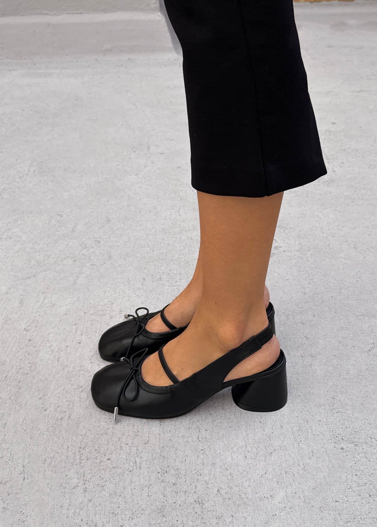 Escarpins en cuir noir Marly