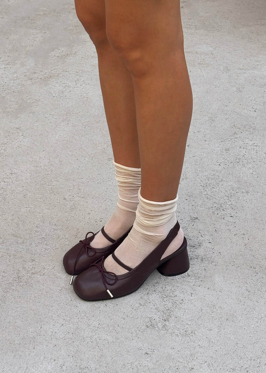 Escarpins en cuir bordeaux Marly-image