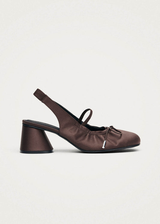 Escarpins en textile Marly Silky chocolat noir-image