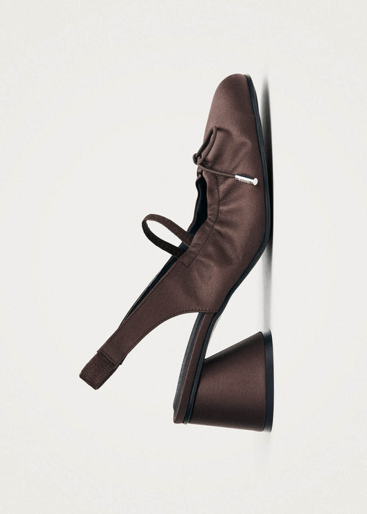 Escarpins en textile Marly Silky chocolat noir-image