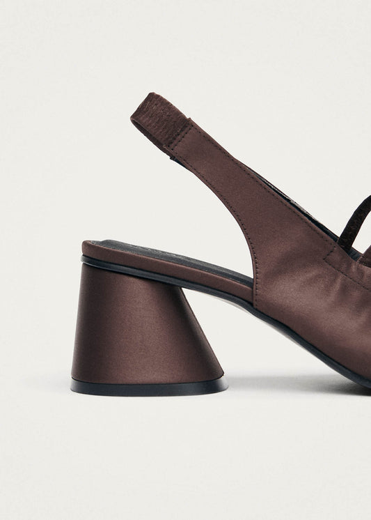 Escarpins en textile Marly Silky chocolat noir-image