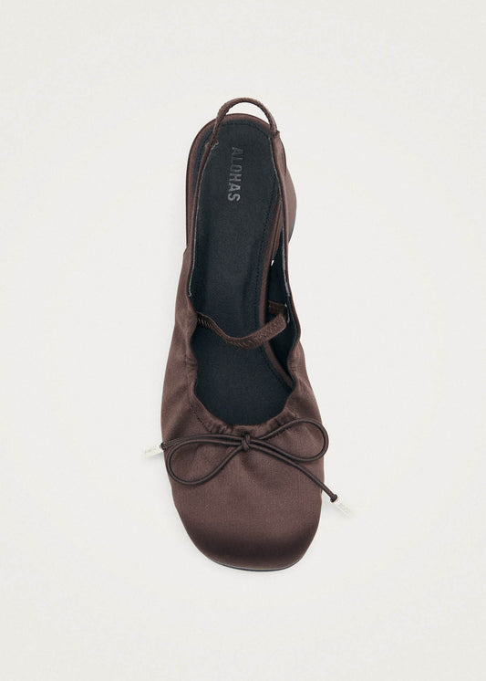 Escarpins en textile Marly Silky chocolat noir-image