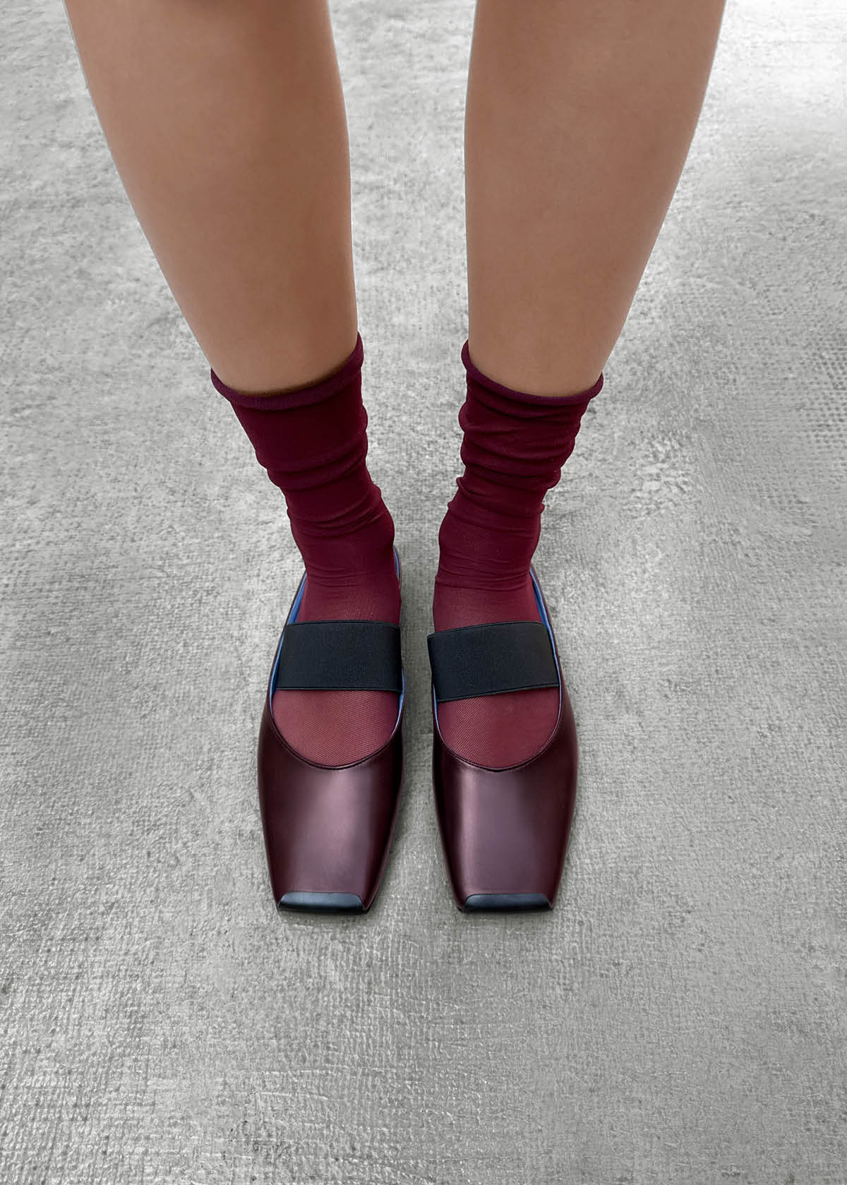 Mele Rift Mules de Cuero Burdeos