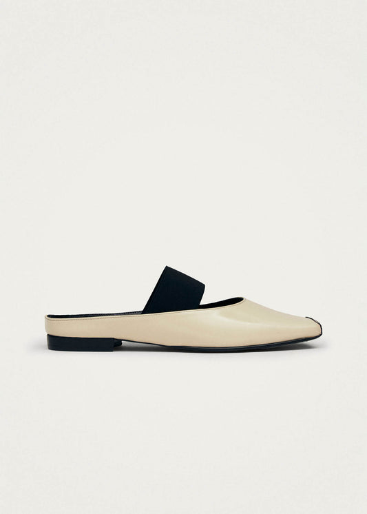 Mele Patent Cream Leather Mules-image