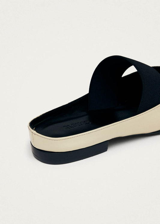 Mele Patent Cream Leather Mules-image