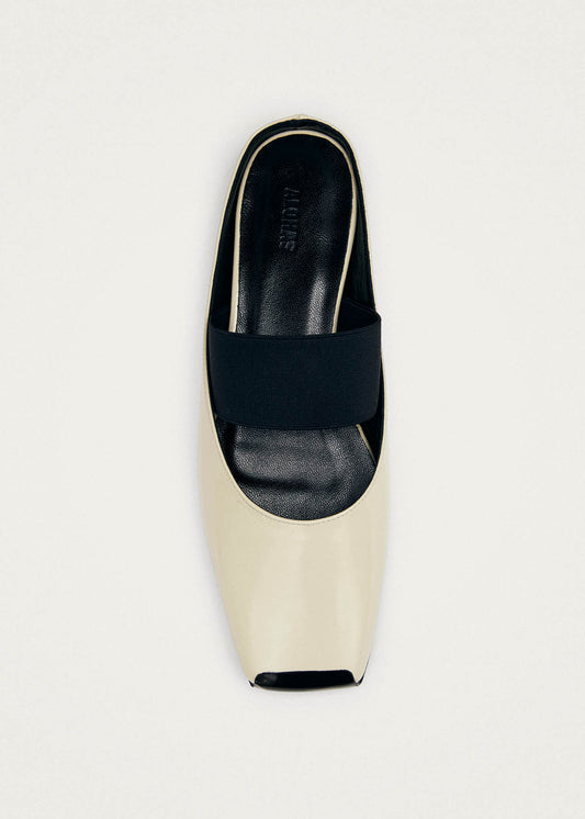 Mele Patent Cream Leather Mules-image
