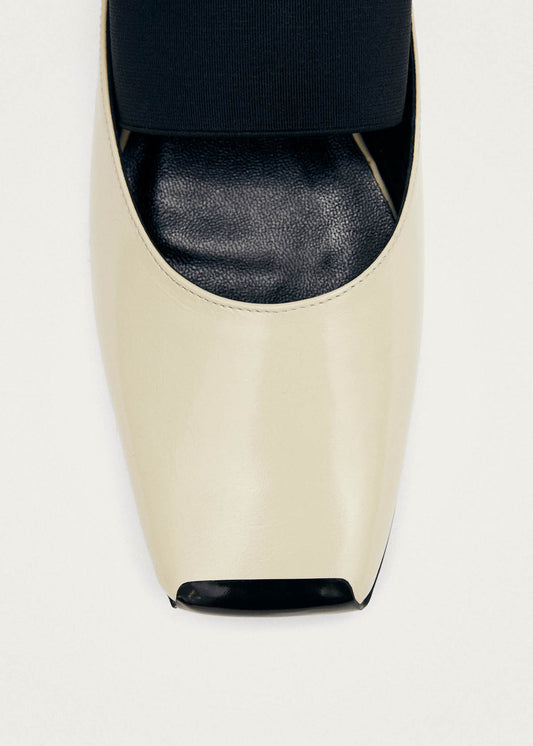 Mele Patent Cream Leather Mules-image