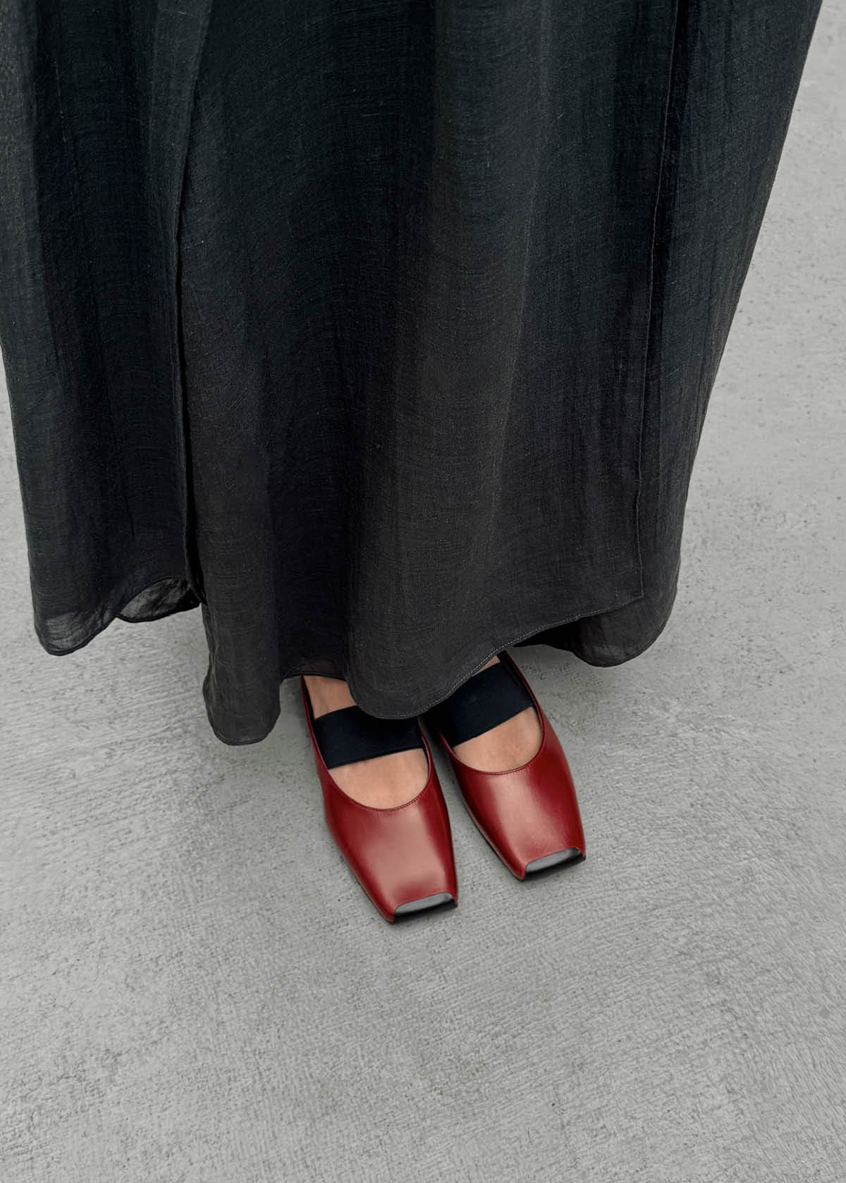 Mele Rift Mules de Cuero Rojo