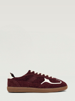 suede fuzzy burgundy