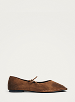 vintage effect suede brown