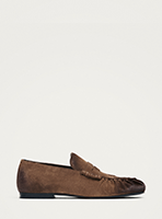 vintage effect suede brown