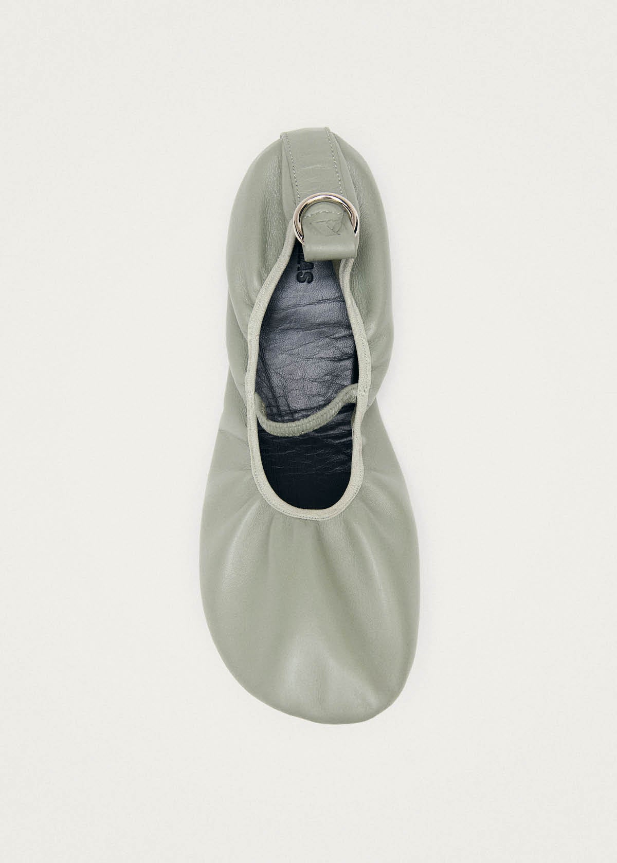 Naira Green Leather Ballet Flats