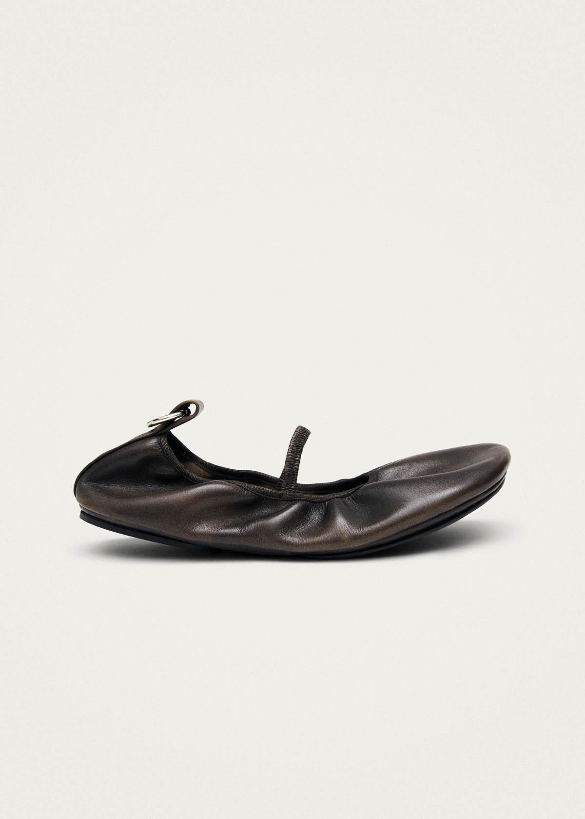 Naira Ballerine in Pelle Marrone Effetto Vintage