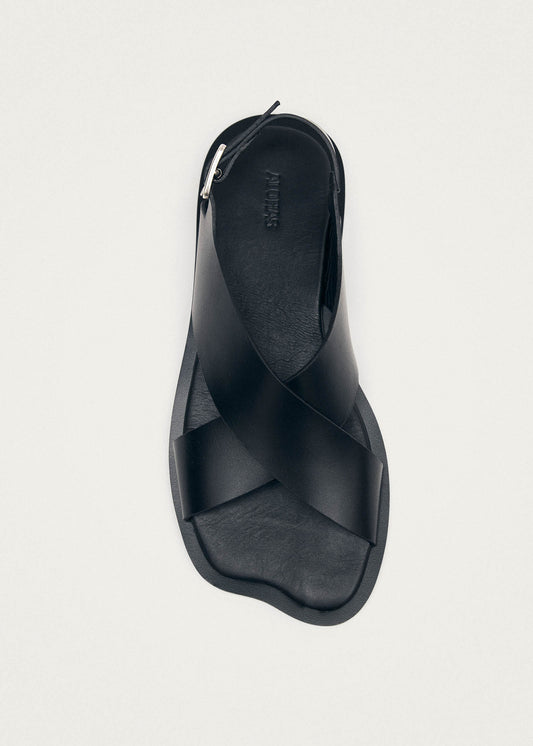 Nalu Black Leather Sandals-image