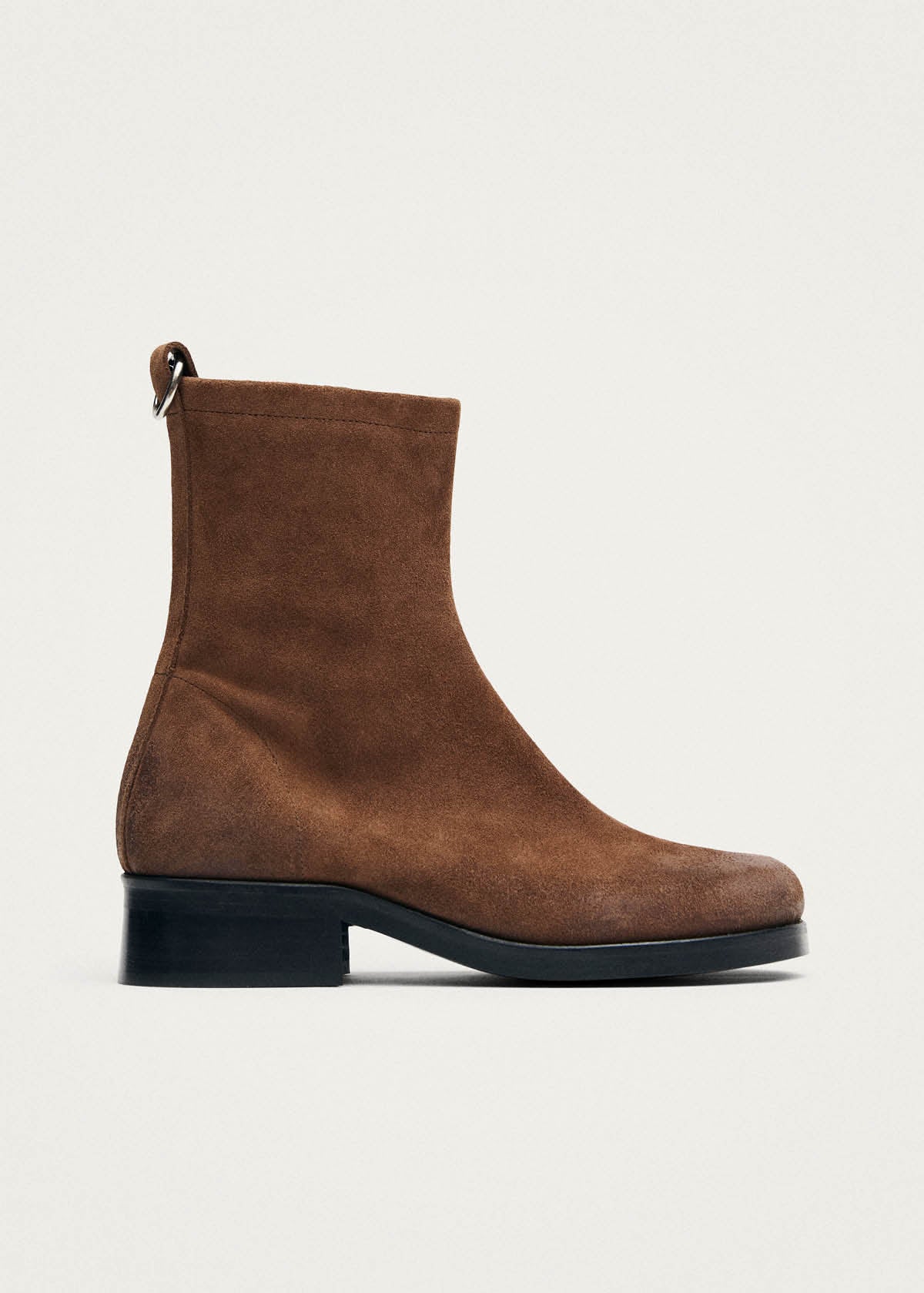 Niam Vintage Effect Suede Cognac Leather Ankle Boots