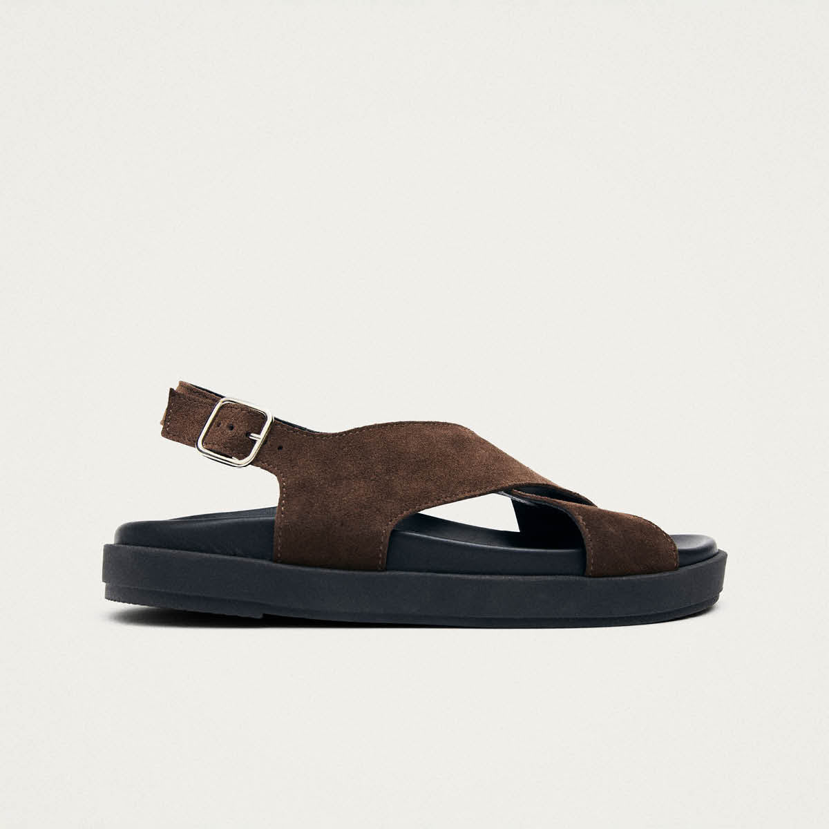 Nico Suede Dark Brown Leather Sandals