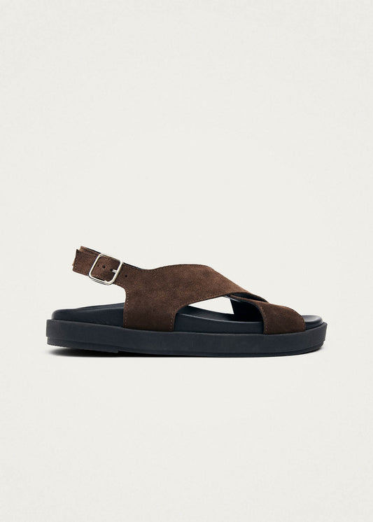 Nico Suede Dark Brown Leather Sandals-image