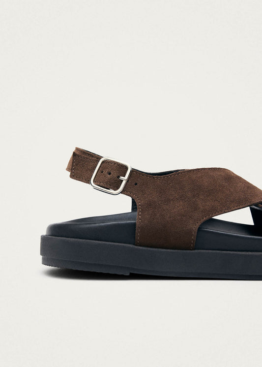 Nico Suede Dark Brown Leather Sandals-image
