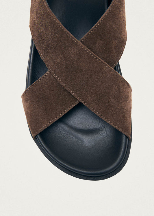 Nico Suede Dark Brown Leather Sandals-image