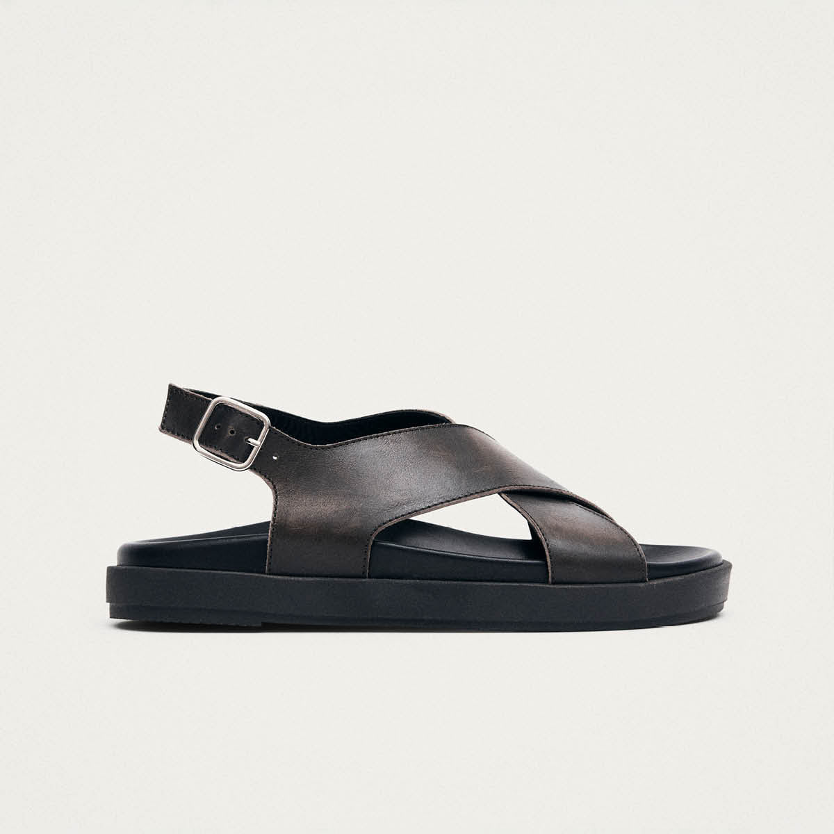 Nico Vintage Effect Brown Leather Sandals