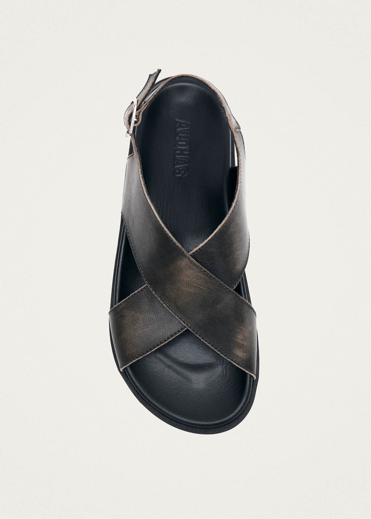 Nico Vintage Effect Brown Leather Sandals