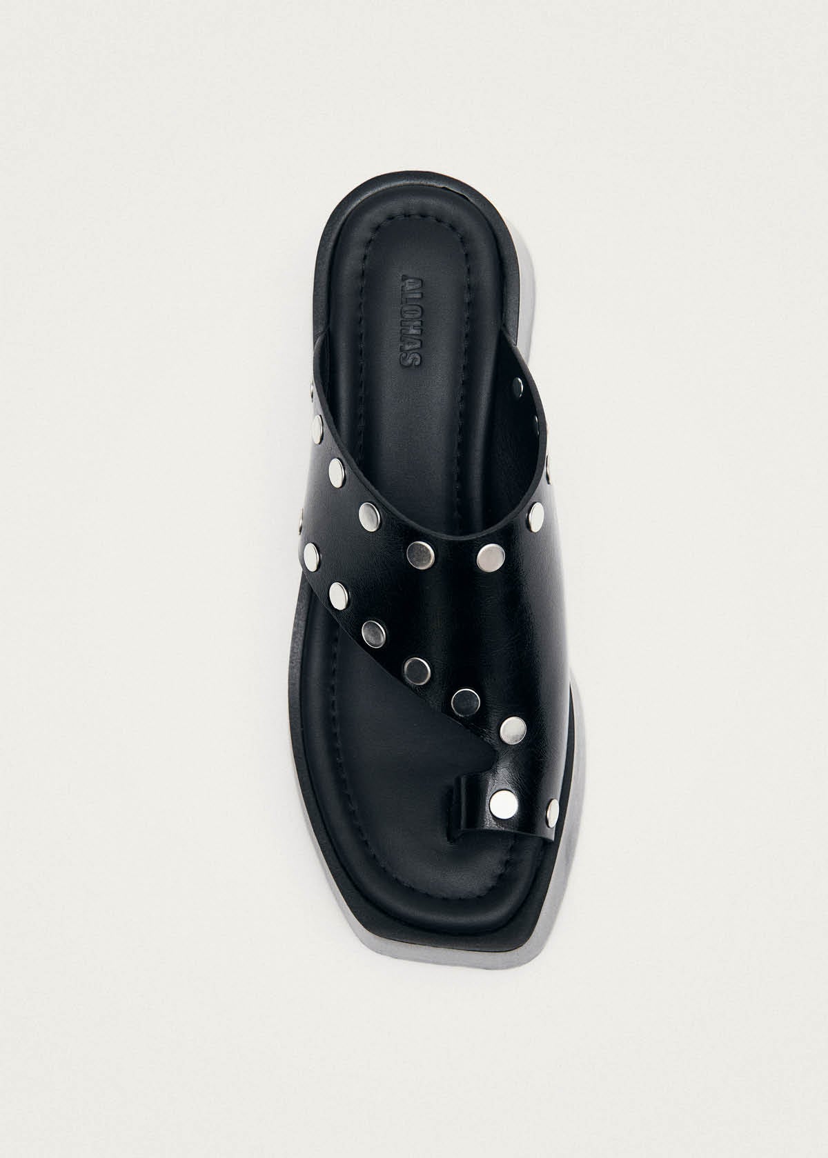 Nova Studs Black Leather Sandals