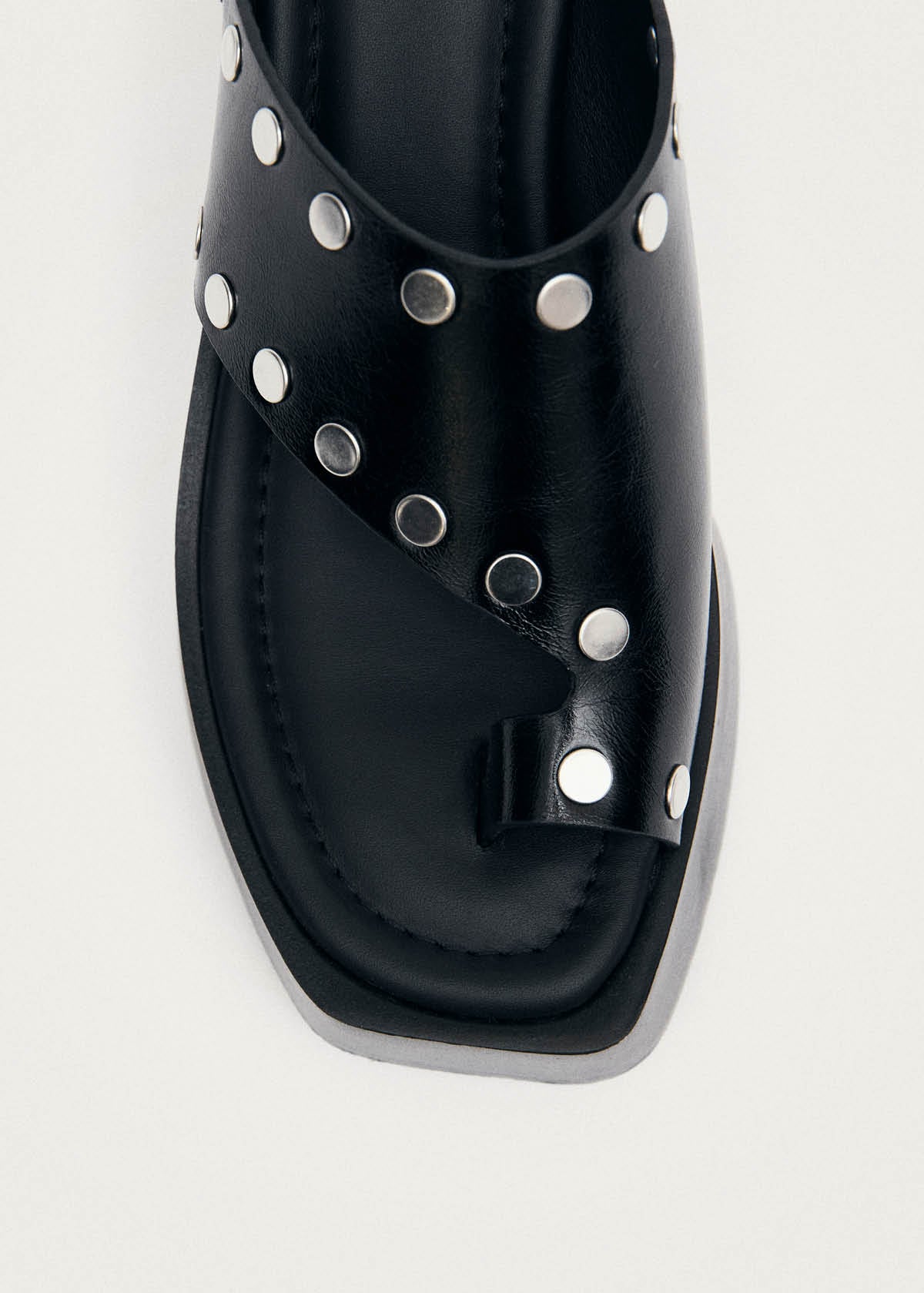 Nova Studs Black Leather Sandals