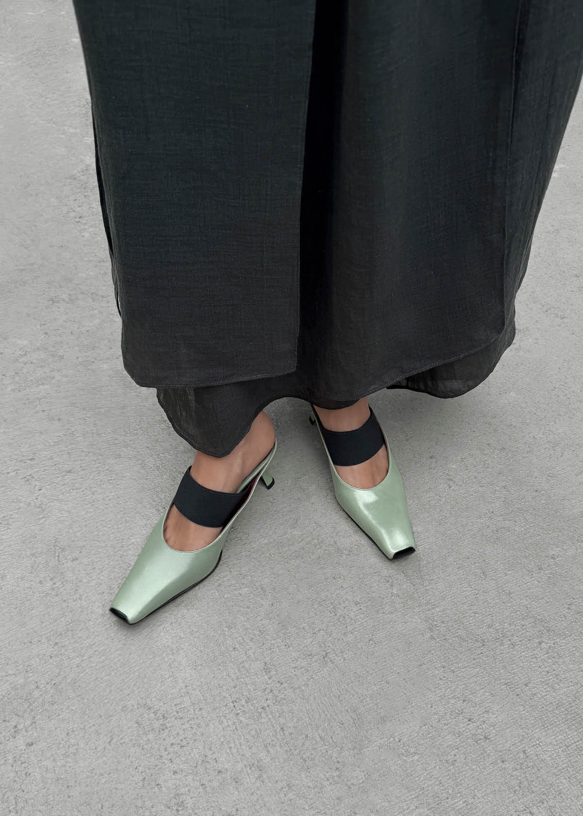 Lokahi Tacones de Cuero Color Matcha