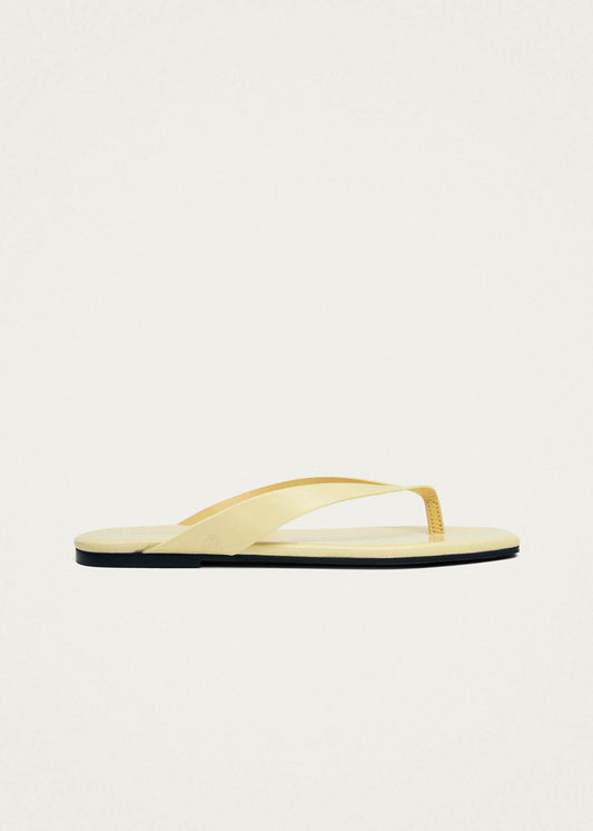 Ola Pale Yellow Leather Sandals-image