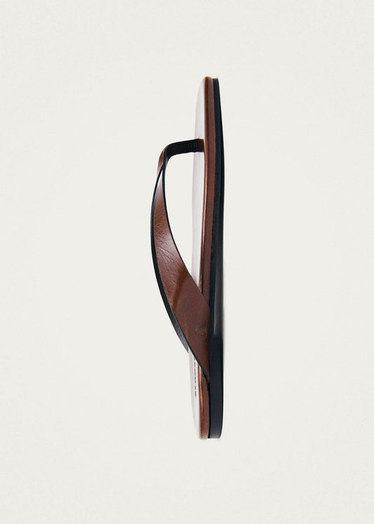 Ola Rift Brown Leather Sandals-image