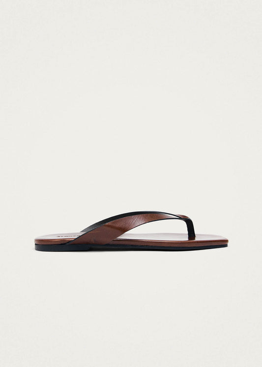Ola Rift Brown Leather Sandals