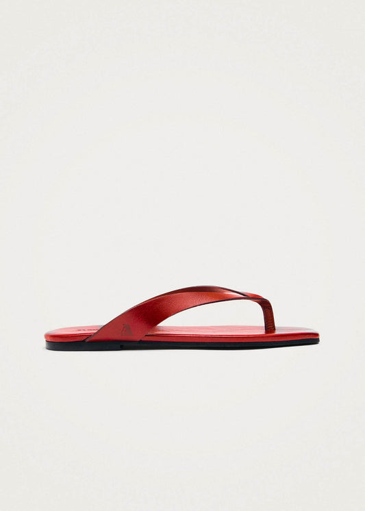 Ola Rift Red Leather Sandals
