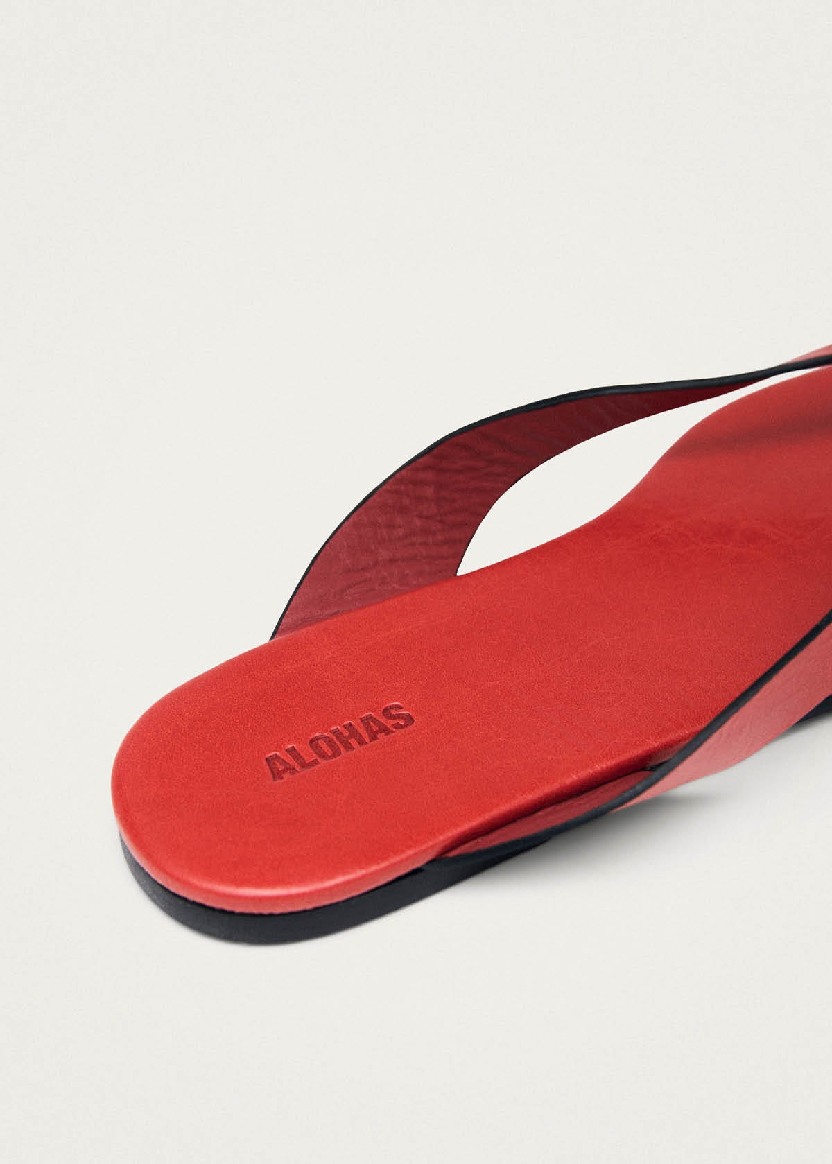 Ola Rift Red Leather Sandals