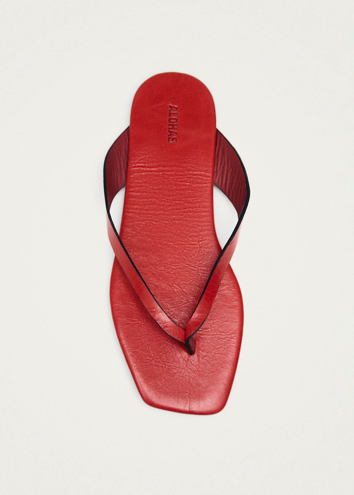 Ola Rift Red Leather Sandals