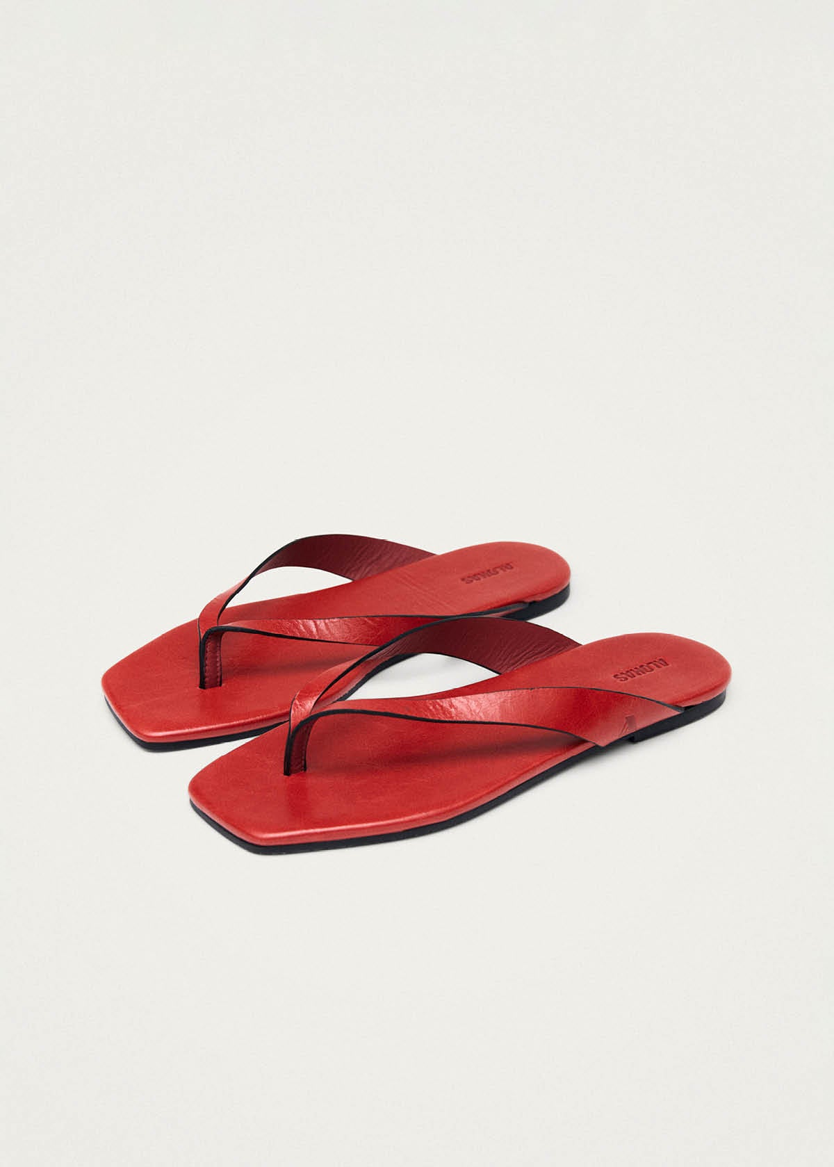 Ola Rift Red Leather Sandals