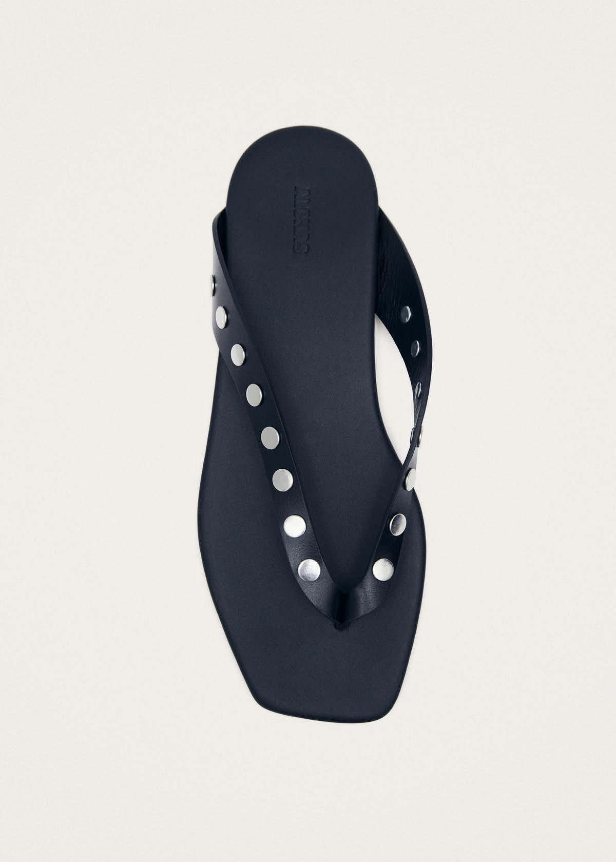 Ola Studs Black Leather Sandals