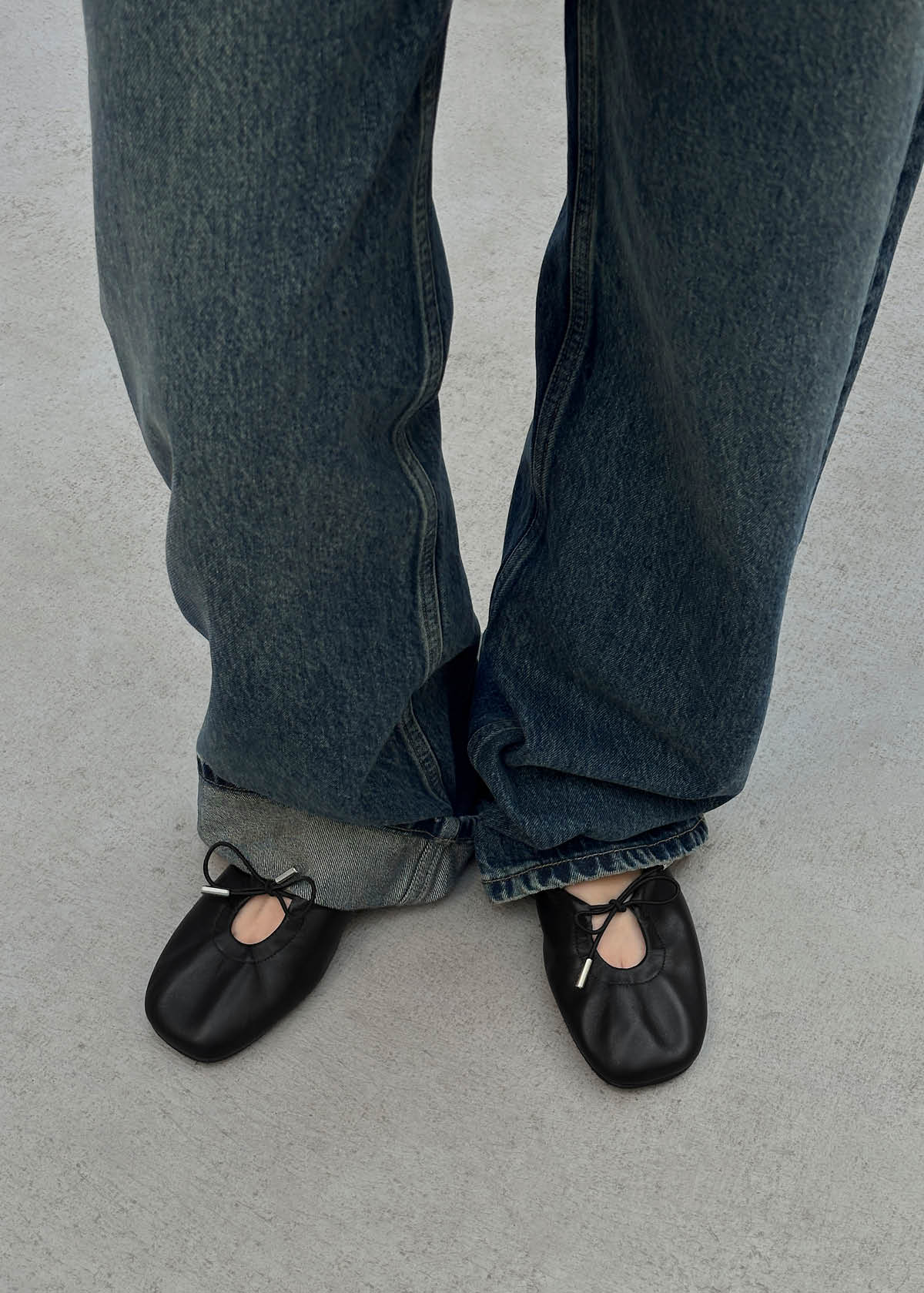 Oli Ballerines en Cuir Noir