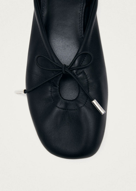 Oli Schwarze Leder Ballerinas-image