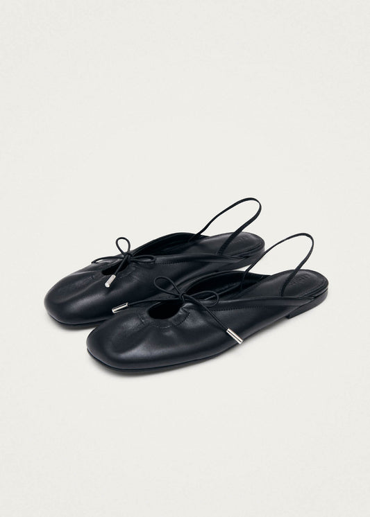 Oli Schwarze Leder Ballerinas-image