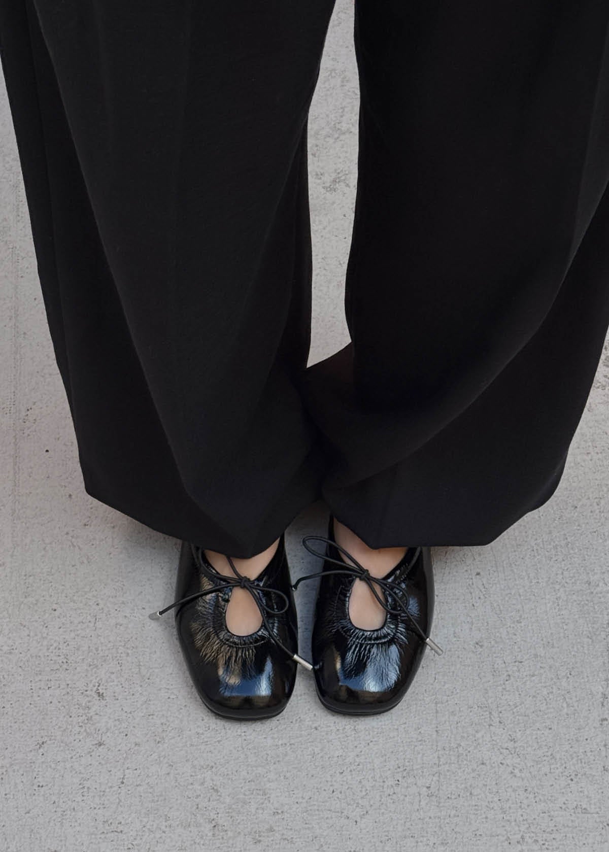 Oli Patent Black Leather Ballet Flats