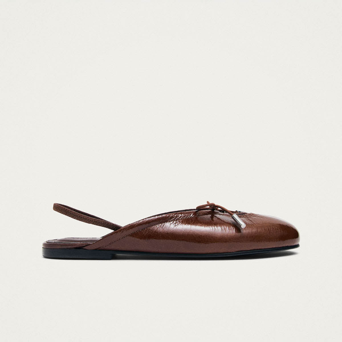 Oli Patent Brown Leather Ballet Flats