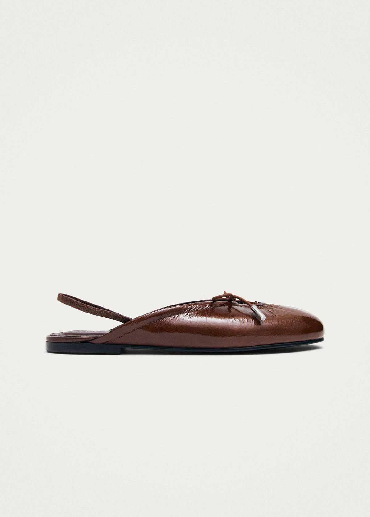 Oli Patent Brown Leather Ballet Flats