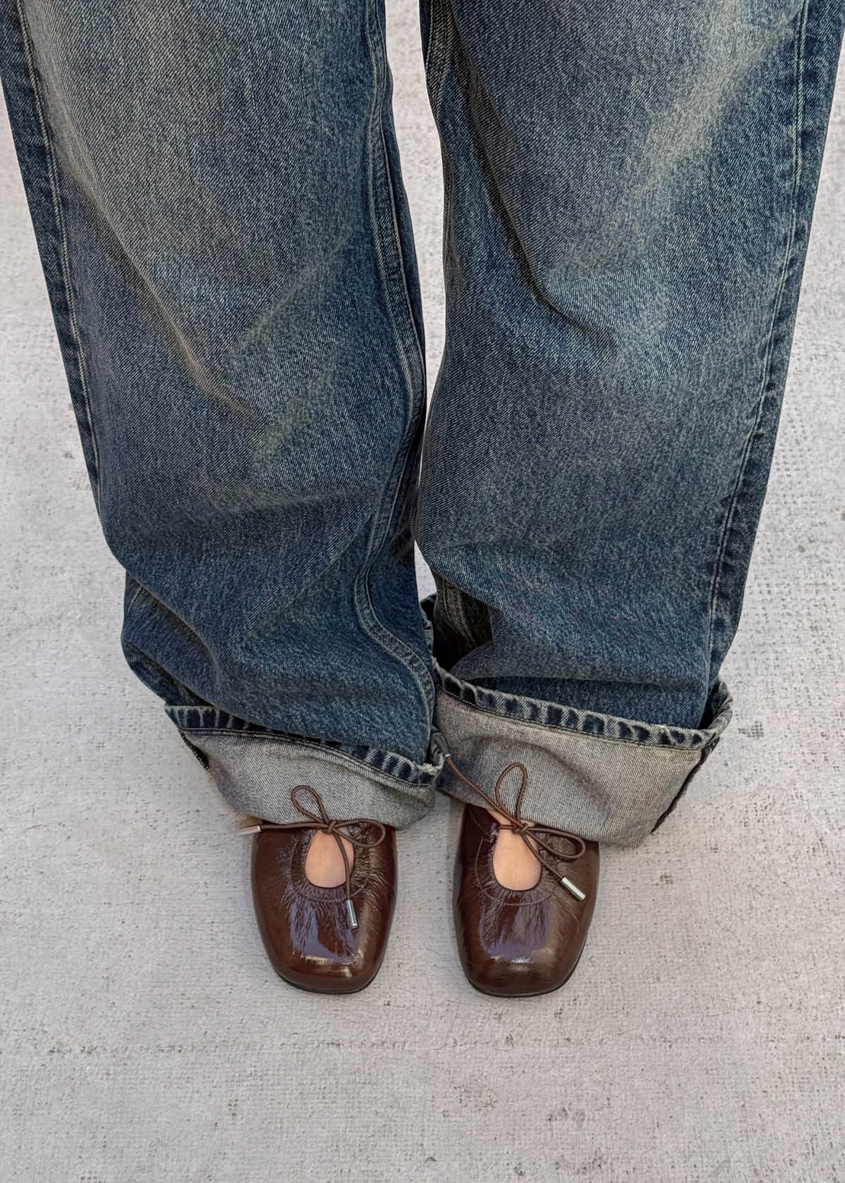 Oli Patent Brown Leather Ballet Flats