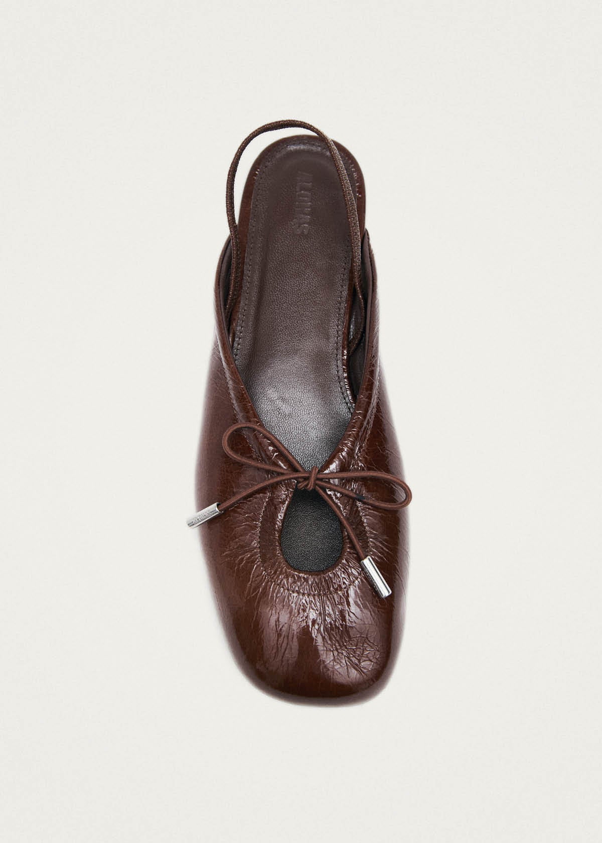 Oli Patent Brown Leather Ballet Flats