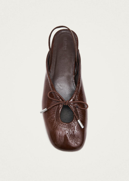 Oli Patent Brown Leather Ballet Flats