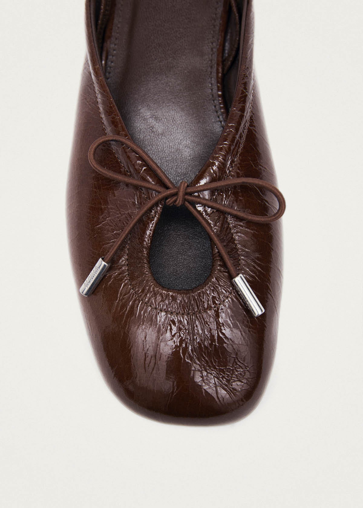 Oli Patent Brown Leather Ballet Flats